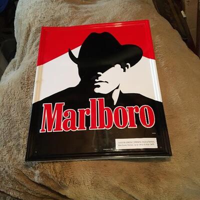 Marlboro Tobacco 17â€ x 22â€ Metal Store Advertising Sign. LOT 40