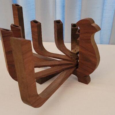 Lot 17: Vintage Mid Century Modern Wood Candle Holder 