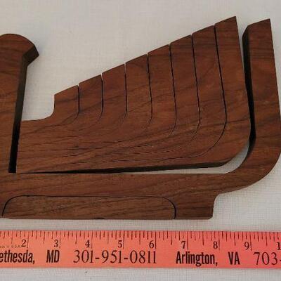 Lot 17: Vintage Mid Century Modern Wood Candle Holder 
