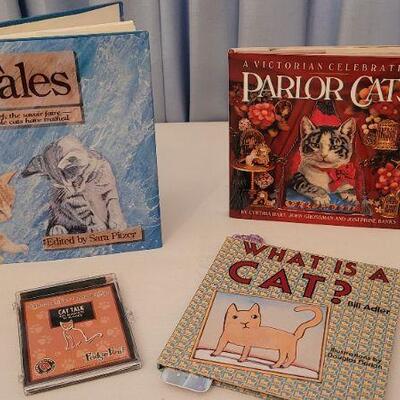 Lot 33: Assorted Cat Themed Books + Magnets