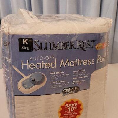 Lot 42: New King Size SLUMBER REST Auto Off Heated Mattress Pad