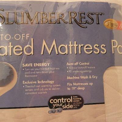 Lot 42: New King Size SLUMBER REST Auto Off Heated Mattress Pad