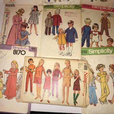 1970s Vintage Children's Patterns - Simplicity - Butterick  - McCalls  