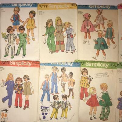1970s Vintage Children's Patterns - Simplicity - Butterick  - McCalls  