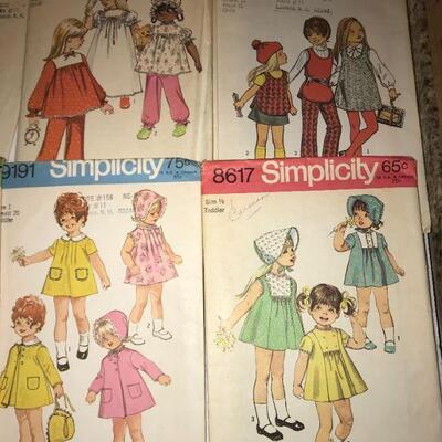 1970s Vintage Children's Patterns - Simplicity - Butterick  - McCalls  