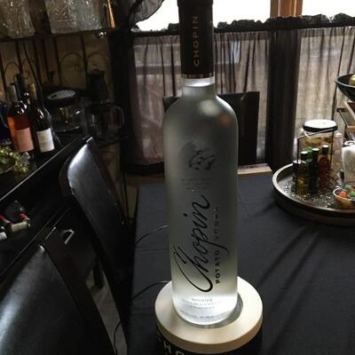 CHOPIN Large 32â€ Vodka Bottle Lit Floor Display.  LOT 53