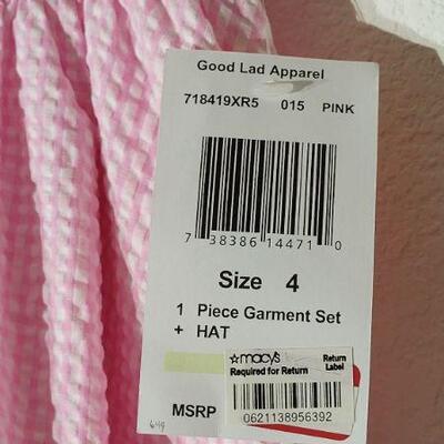 Lot 57: New Size 4 Pink Children's Dress w/ Hat