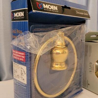 Lot 64: (2) Unused New Bathroom Hardware BRASS