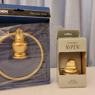 Lot 64: (2) Unused New Bathroom Hardware BRASS