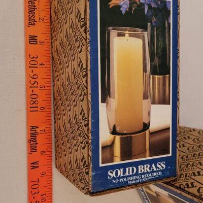 Lot 70: (2) New COBRAS Solid Brass Designer Candle Holders