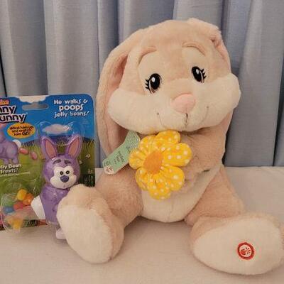 Lot 76: (2) New EASTER Gifts - Singing Bunny and Jelly Bean Dispenser