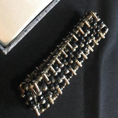 Markasite Earrings and Safety Pin Bracelet Lot