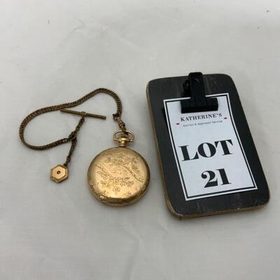 -21- Engraved Pocket Watch Case | Fob with Locket