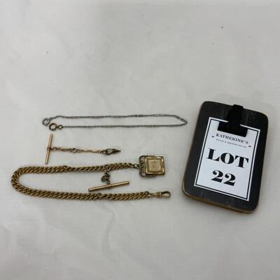 -22- Pocket Watch Chains | Gold Tone | Silver Tone | 18K-3g