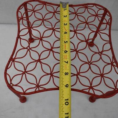 Red Metal Decor Stand