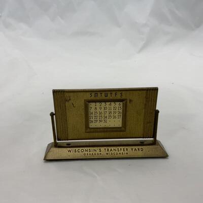 -34- VINTAGE | 1940s Perpetual Calendar | Oshkosh | WI Transfer Yard