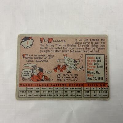 -38- TED WILLIAMS | 1958 Topps Card #1 | Boston Red Sox