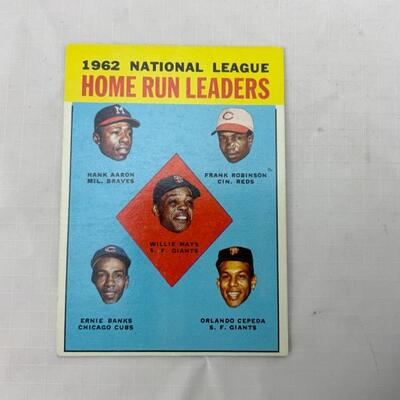-39- 1962 National League | TOPPS 1963 Card #3 | Aaron | Banks 