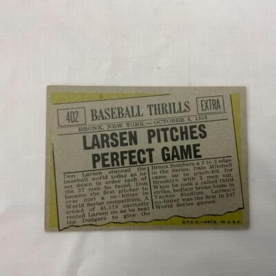 -45- LARSEN | 1961 TOPPS Card #402 | World Series Perfect Game