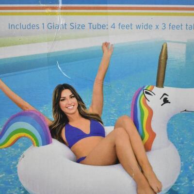 Inflatable Unicorn Party Tube.New, open box