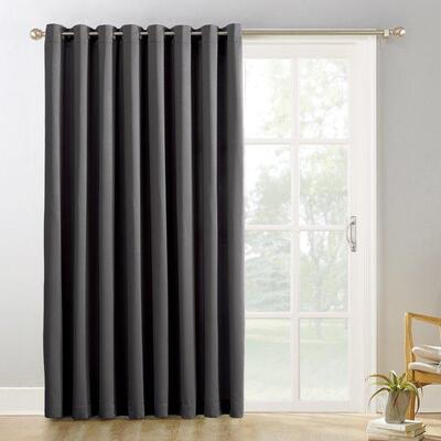 Sun Zero Conrad Extra-Wide Blackout Sliding Patio Door Curtain Panel - New