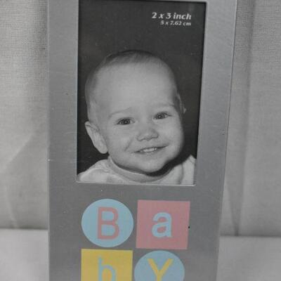 2 pc Baby Photo Lot: Small Photo Album & Small Frame - New