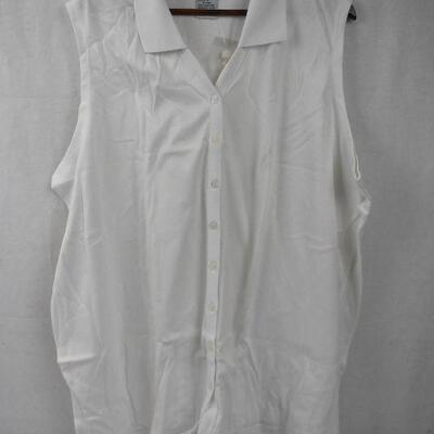 Lane Bryant Sleeveless Button Up Shirt, size 3X, White - New