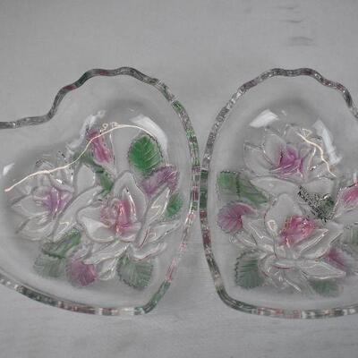 Covered Heart Box, 2 pc Trinket Dish/Candy Dish - New Old Stock