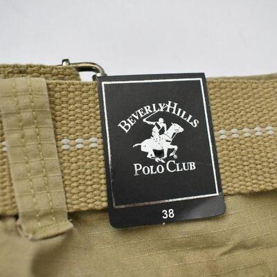 Men's Cargo Shorts, Polo Club Size 38, Tan - New