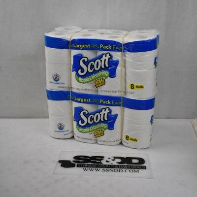 4pc Scott Brand Bathroom Tissue, 8 rolls each (32 rolls total)