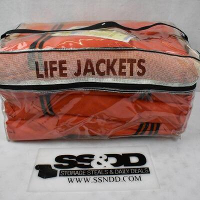 4 Life Jackets in Clear Bag - New
