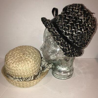 Pair  of Vintage " That Girl " style Hats