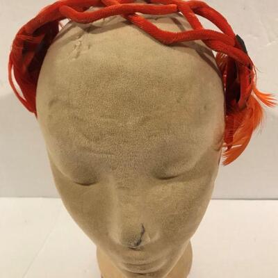 Vintage Florida Kerchief headband and Orange hat / hair band