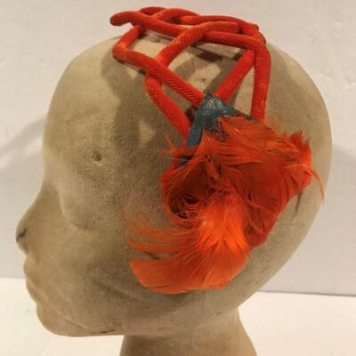 Vintage Florida Kerchief headband and Orange hat / hair band