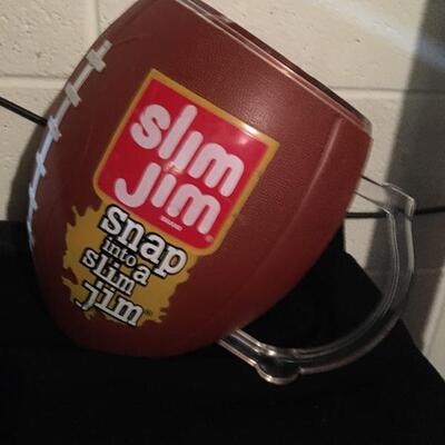 SLIM JIM Football Large Beer Mug 12â€ x 8â€ x 10â€h. LOT A55