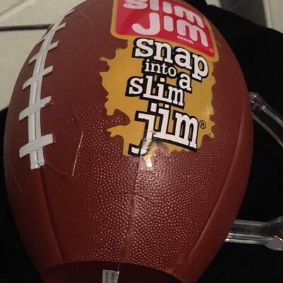 SLIM JIM Football Large Beer Mug 12â€ x 8â€ x 10â€h. LOT A55