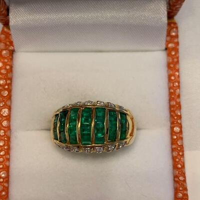 #2 Gold/Green Ring Size 7