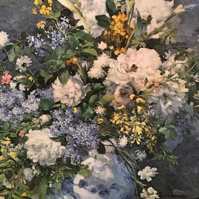 Large Renoir Print on Canvas and Gallery Frame with Light 25.5â€ x 33â€. LOT A38