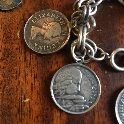Vintage Silver Coin Bracelet and Coins 50g. LOT A33