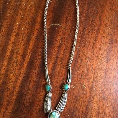 Vintage Navajo Sterling Designer Necklace 18â€. LOT A27