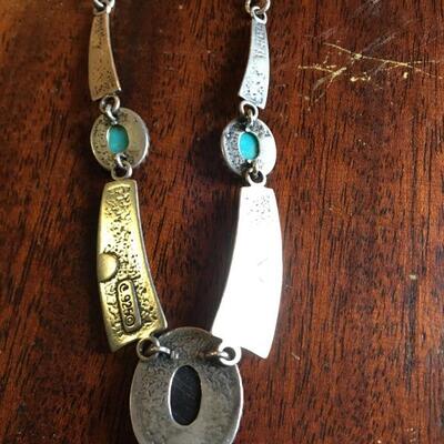 Vintage Navajo Sterling Designer Necklace 18â€. LOT A27