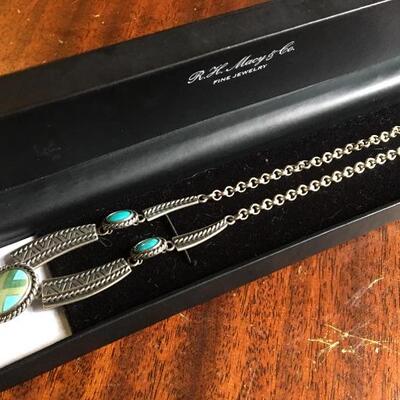 Vintage Navajo Sterling Designer Necklace 18â€. LOT A27