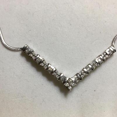 14K White Gold and Diamond 2 CTW Necklace 18â€. LOT A16