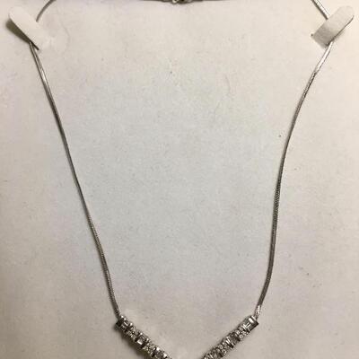 14K White Gold and Diamond 2 CTW Necklace 18â€. LOT A16