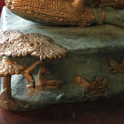 Large Vintage Bronze Hindu God Statue 10 x 7 x 12â€ Tall. LOT A14