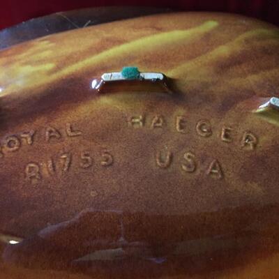ROYAL HAEGER Mid Century Large Pottery Ashtray 14.5 x 12.5â€. LOT A9