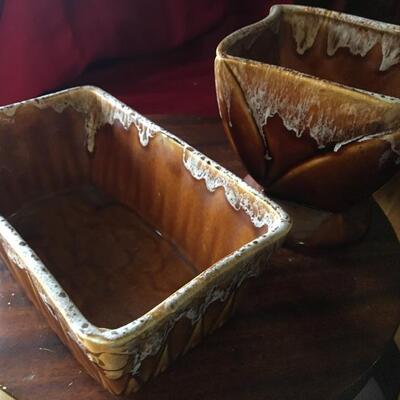 Pair of Roseville Pottery Brown Drip Glaze Planters. LOT A6