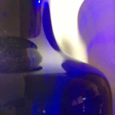 Massive 30â€ Tall Vintage Cobalt Blue Glass Floor Vase. LOT A1