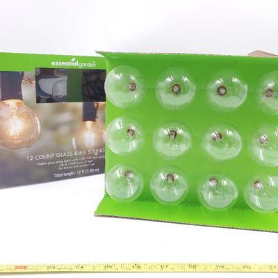 essential garden 12 count glass bulb string light