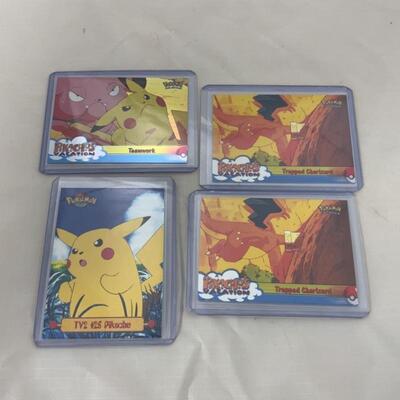 -66- Five Pikachu TV Cards | 3 Hologram TV Cards | Pokémon | TOPPS | NINTENDO